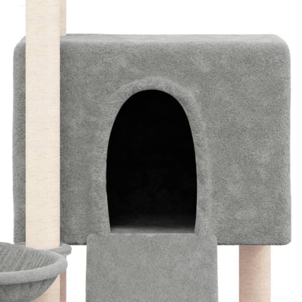 The Living Store Klösträd med sisalpelare ljusgrå 96 cm -  Kattmöbler
