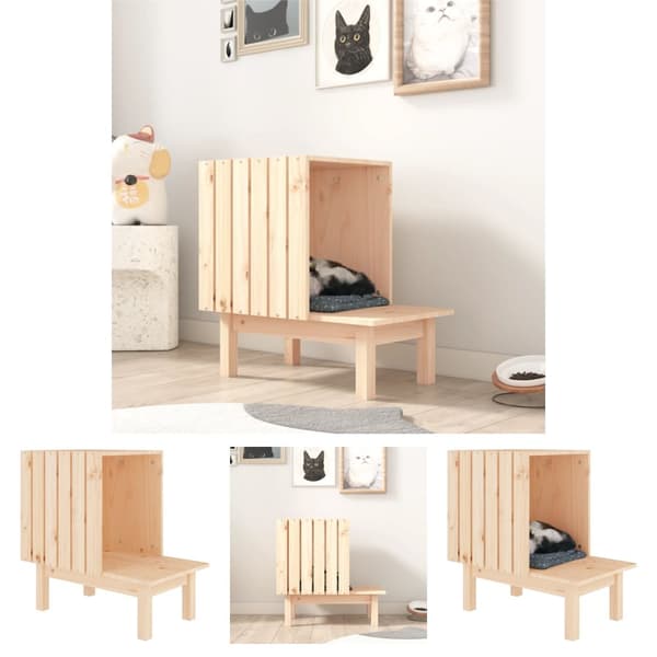 The Living Store Kattkoja 60x36x60 cm massiv furu -  Kattmöbler