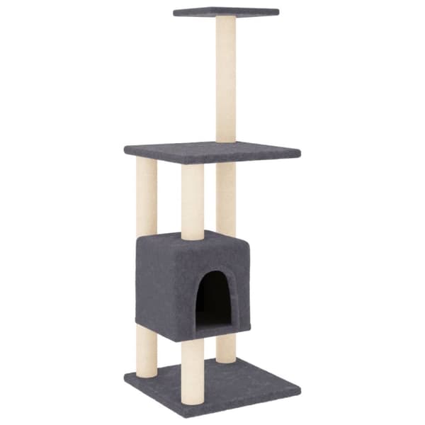 The Living Store Klösträd med sisalpelare mörkgrå 104 cm - Kattmöbler