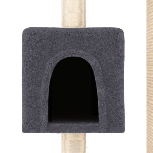 The Living Store Klösträd med sisalpelare mörkgrå 104 cm - Kattmöbler