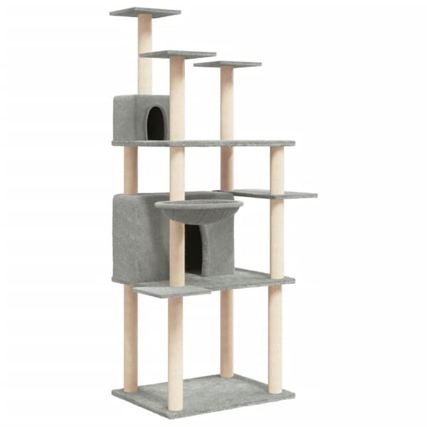 The Living Store Klösträd med sisalpelare ljusgrå 166 cm - Kattmöbler