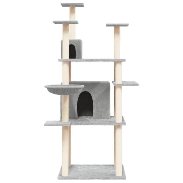 The Living Store Klösträd med sisalpelare ljusgrå 166 cm -  Kattmöbler