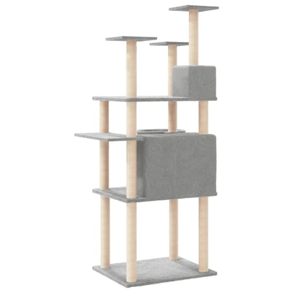The Living Store Klösträd med sisalpelare ljusgrå 166 cm - Kattmöbler