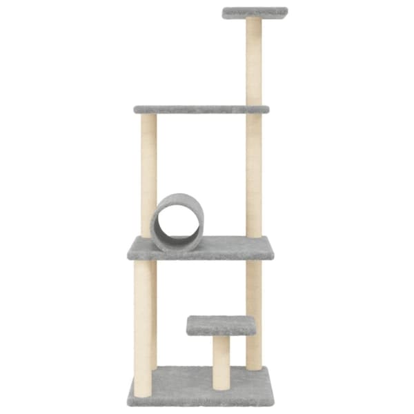 The Living Store kradsetræ med sisalstolper 136 cm lysegrå -  Kattetræer