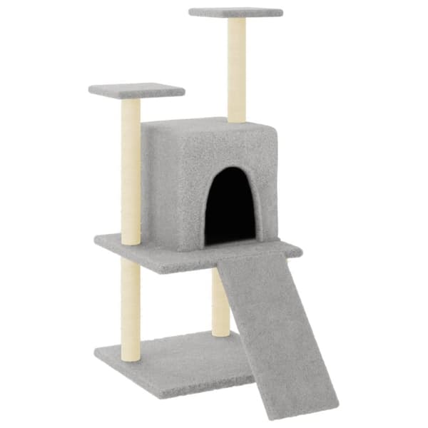 The Living Store kradsetræ med sisalstolper 110 cm lysegrå -  Kattetræer
