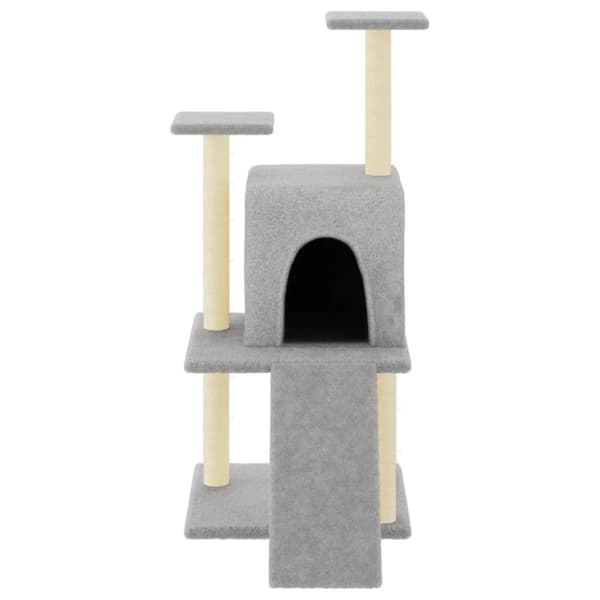 The Living Store kradsetræ med sisalstolper 110 cm lysegrå -  Kattetræer