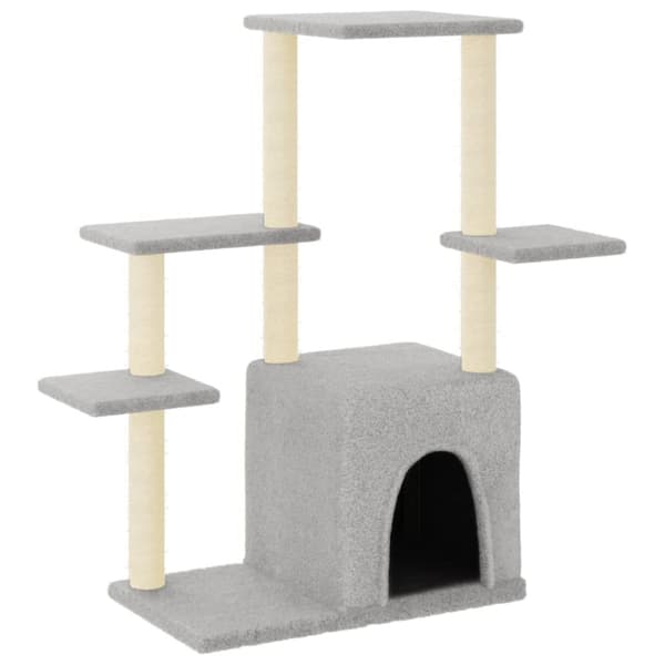 The Living Store kradsetræ med sisalstolper 97,5 cm lysegrå -  Kattetræer