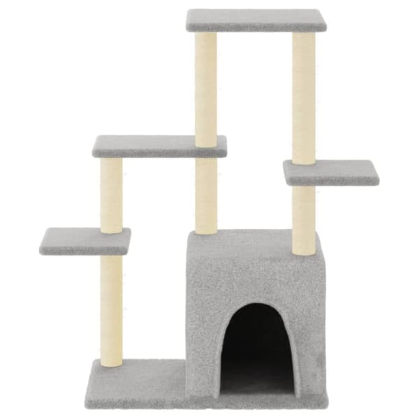 The Living Store kradsetræ med sisalstolper 97,5 cm lysegrå -  Kattetræer