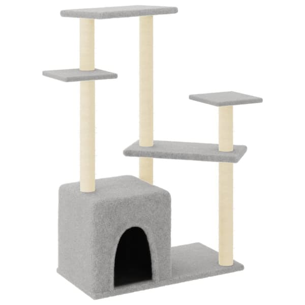 The Living Store kradsetræ med sisalstolper 107,5 cm lysegrå -  Kattetræer