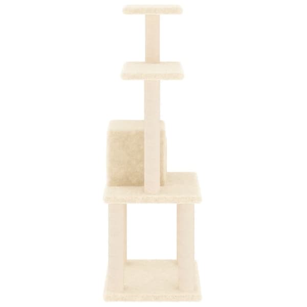 The Living Store kradsetræ med sisalkradsestolper 105 cm cremefarvet -  Kattetræer