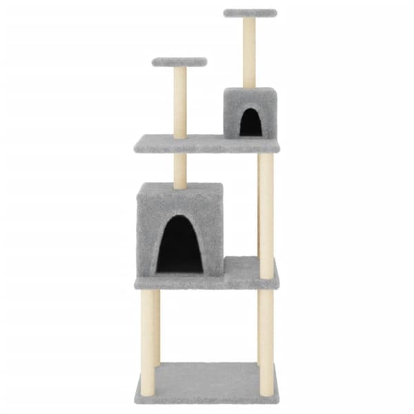 The Living Store kradsetræ med sisalstolper 167 cm lysegrå -  Kattetræer