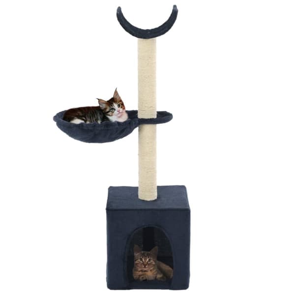 The Living Store kradsetræ til katte med sisal-kradsestolper 105 cm blå -  Kattetræer