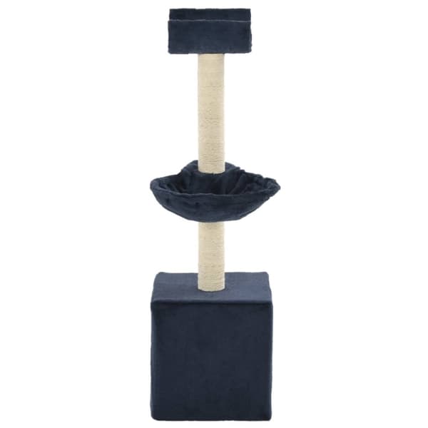 The Living Store kradsetræ til katte med sisal-kradsestolper 105 cm blå -  Kattetræer