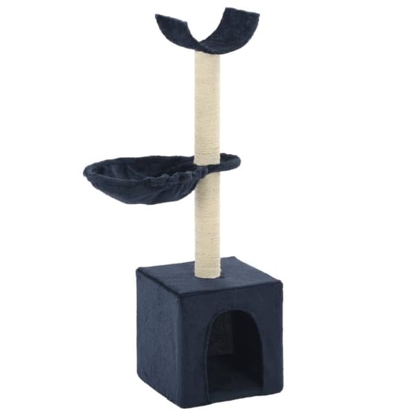 The Living Store kradsetræ til katte med sisal-kradsestolper 105 cm blå -  Kattetræer