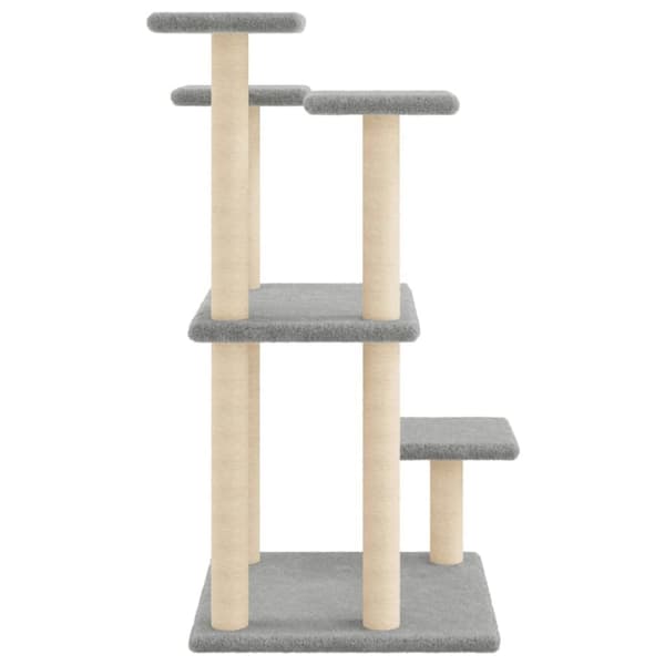 The Living Store Klöspelare med plattform ljusgrå 98,5 cm -  Kattmöbler