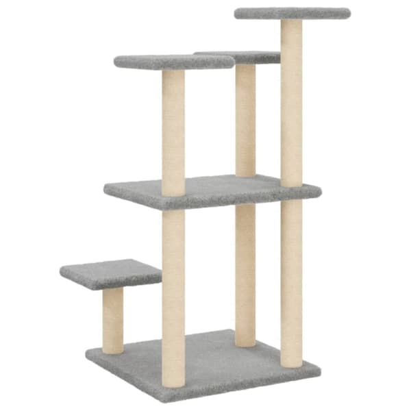 The Living Store Klöspelare med plattform ljusgrå 98,5 cm -  Kattmöbler