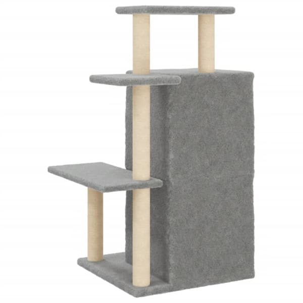The Living Store kradsetræ med sisalkradsestolper 97 cm lysegrå -  Kattetræer