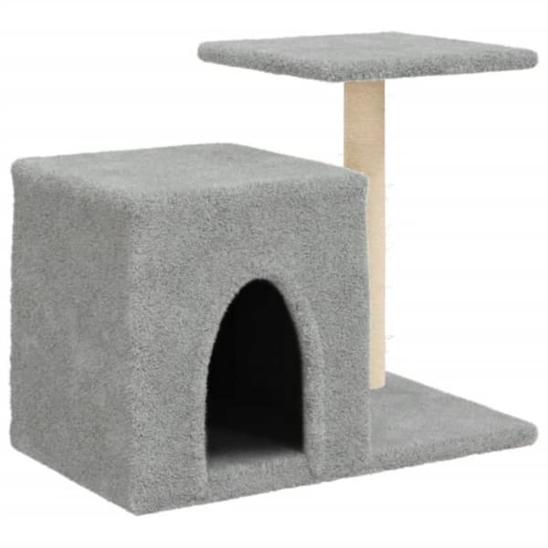 The Living Store Klösträd med sisalpelare ljusgrå 50,5 cm -  Kattmöbler