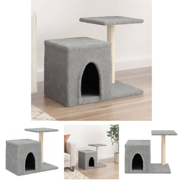 The Living Store kradsetræ med sisalkradsestolper 50,5 cm lysegrå -  Kattetræer