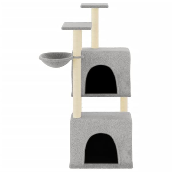 The Living Store kradsetræ med sisalstolper 122 cm lysegrå -  Kattetræer