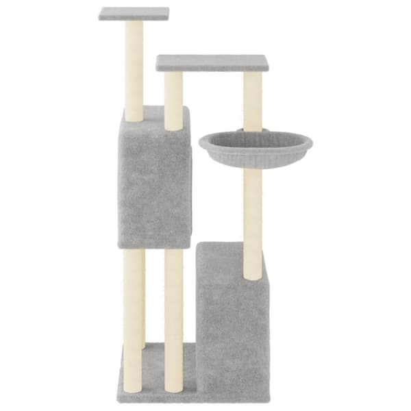 The Living Store kradsetræ med sisalstolper 122 cm lysegrå -  Kattetræer