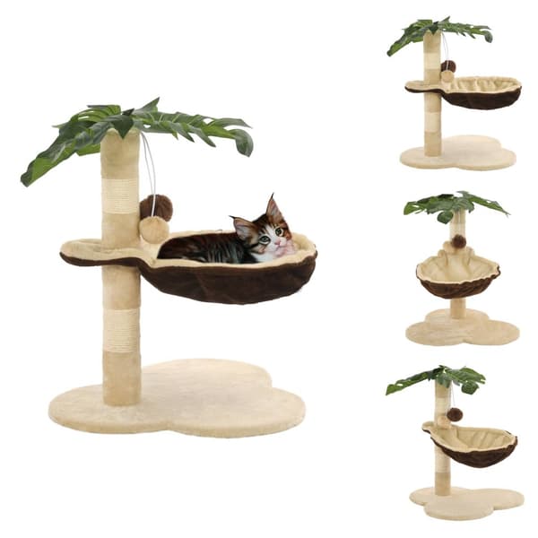 Kissan huonekalut - Living Kissan kiipeilypuu sisal-pylväällä 50 cm beige ja ruskea