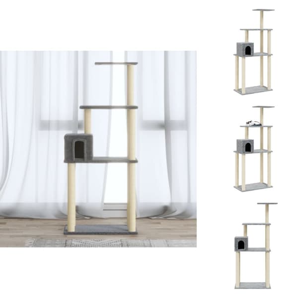 Kattmöbler - Living Klösträd med sisalpelare ljusgrå 147 cm