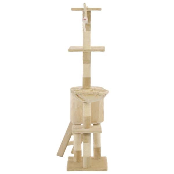 Kattetræer - Living kradsetræ til katte med sisal-kradsestolper 138 cm beige