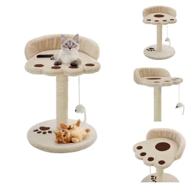 Kissan huonekalut - Living Kissan kiipeilypuu sisal-pylväällä 40 cm beige ja ruskea