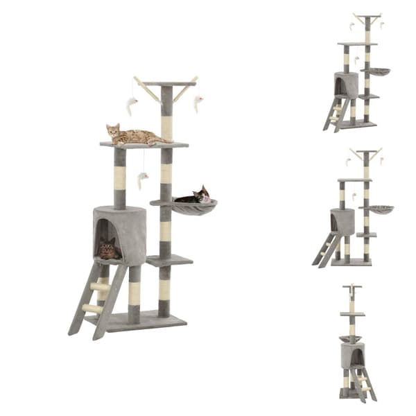 Kattmöbler - Living Katträd med klöspelare i sisal 138 cm grå