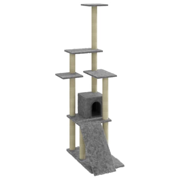 Kattmöbler - Living Klösträd med klöspelare i sisal ljusgrå 155 cm