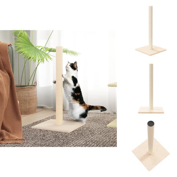 Kattmöbler - Living Klöspelare i sisal gräddvit 35x35x70 cm