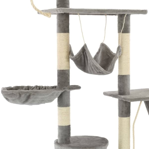 Kattetræer - Living kradsetræ til katte med sisal-kradsstolper 230-250 cm grå