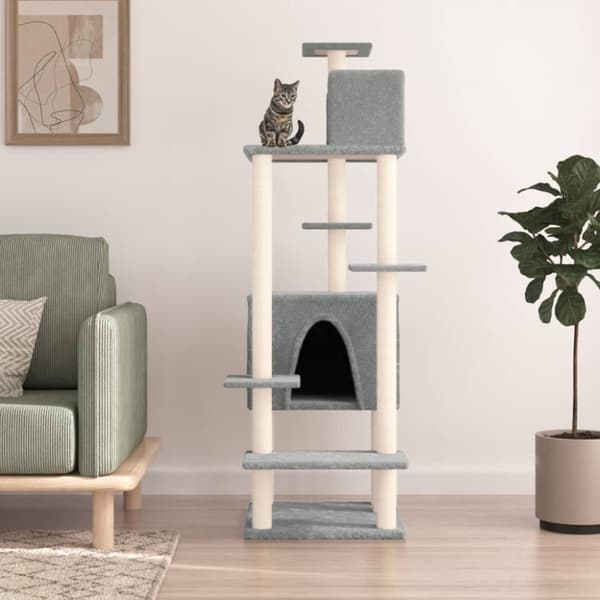 Kattmöbler - Living Klösträd med sisalpelare ljusgrå 154 cm