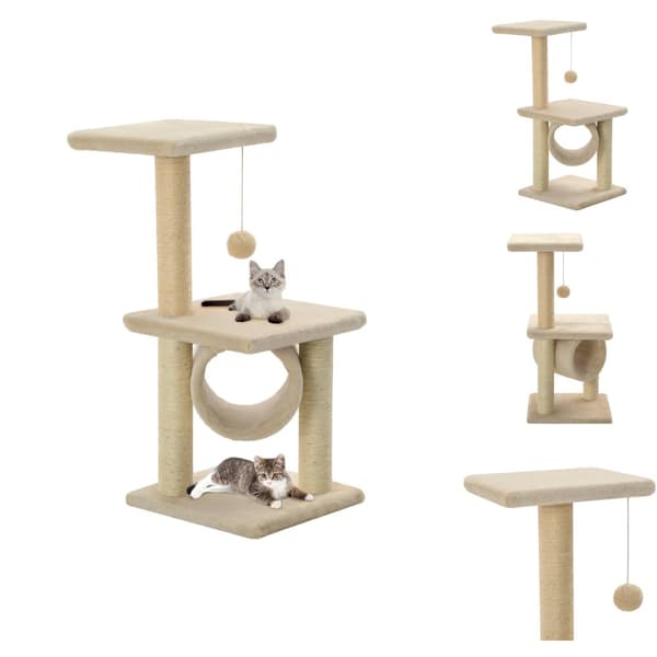 Kissan huonekalut - Living Kissan raapimispuu sisal-pylväillä 65 cm beige