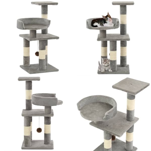 Kradsetræ til katte med sisal-kradsestolper 65 cm grå - Kradsetræ - Kradsetræer - Home & Living