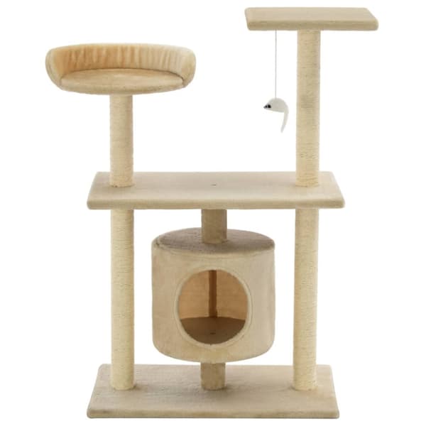 Kissan raapimispuu sisal-pylväillä 95 cm beige - Kissan Raapimispuu - Kissan Raapimispuut - Home & Living