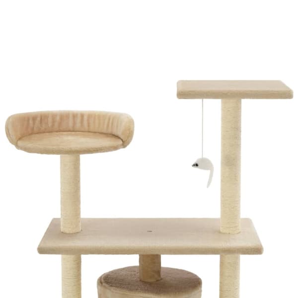 Kissan raapimispuu sisal-pylväillä 95 cm beige - Kissan Raapimispuu - Kissan Raapimispuut - Home & Living