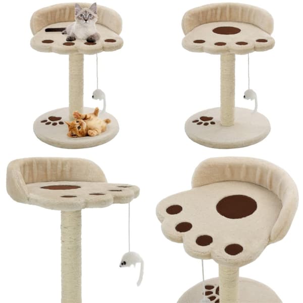 Kradsetræ til katte med sisal-kradsestolper 40 cm beige og brun - Kradsetræ Til Katte - Kradsetræer Til Katte - Home & Living
