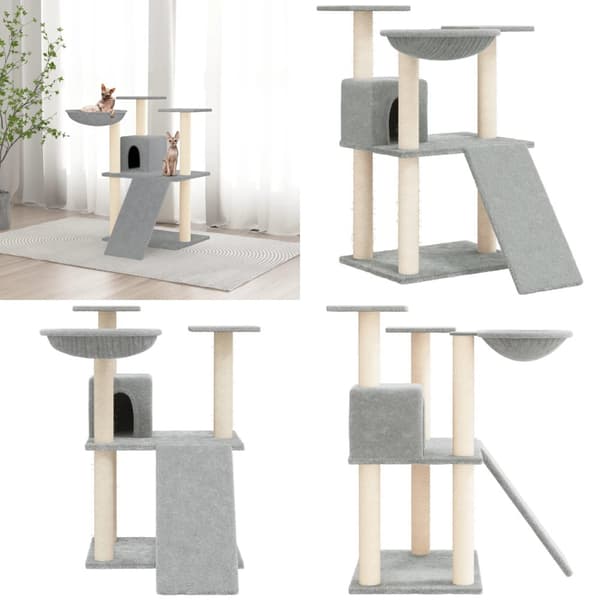 Kradsetræ med sisalstolper 83 cm lysegrå - Kradsetræ - Kradsetræer - Home & Living
