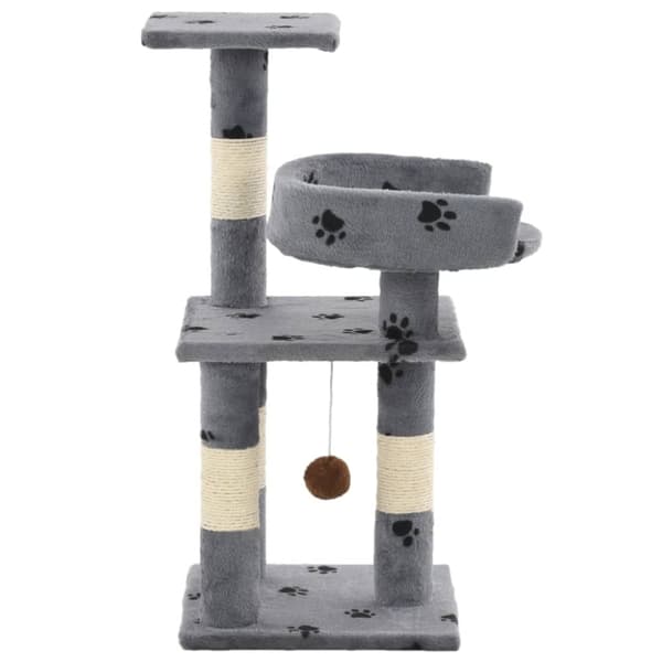 Kradsetræ med sisal-kradsestolper til katte 65 cm poteprint grå - Kradsetræ - Kradsetræer - Home & Living
