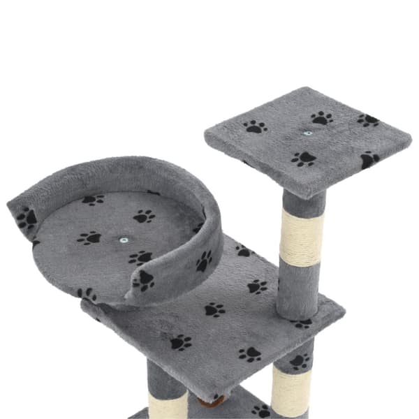 Kradsetræ med sisal-kradsestolper til katte 65 cm poteprint grå - Kradsetræ - Kradsetræer - Home & Living