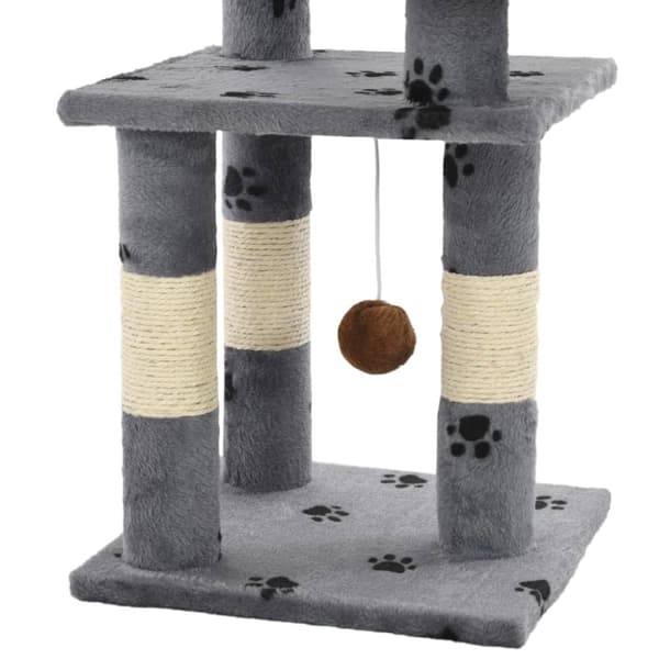 Kradsetræ med sisal-kradsestolper til katte 65 cm poteprint grå - Kradsetræ - Kradsetræer - Home & Living