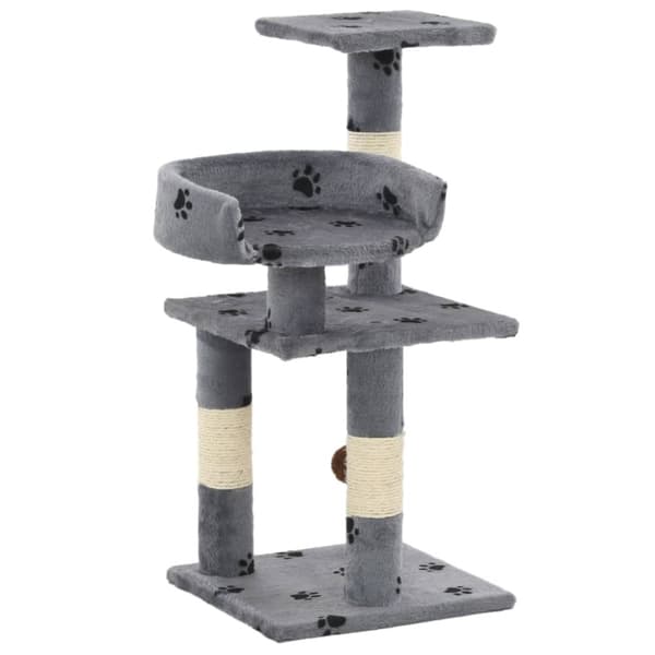Kradsetræ med sisal-kradsestolper til katte 65 cm poteprint grå - Kradsetræ - Kradsetræer - Home & Living