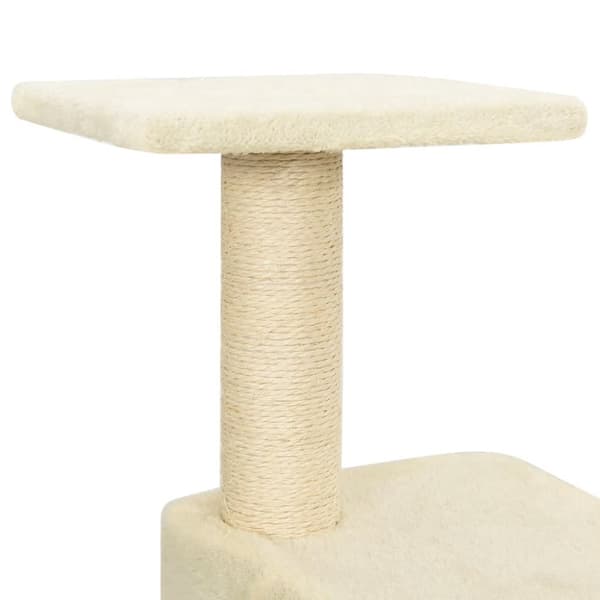 Kissan kiipeilypuu sisal- raapimispylväillä kerma 118,5 cm - Kissan Raapimispuu - Kissojen Raapimispuut - Home & Living