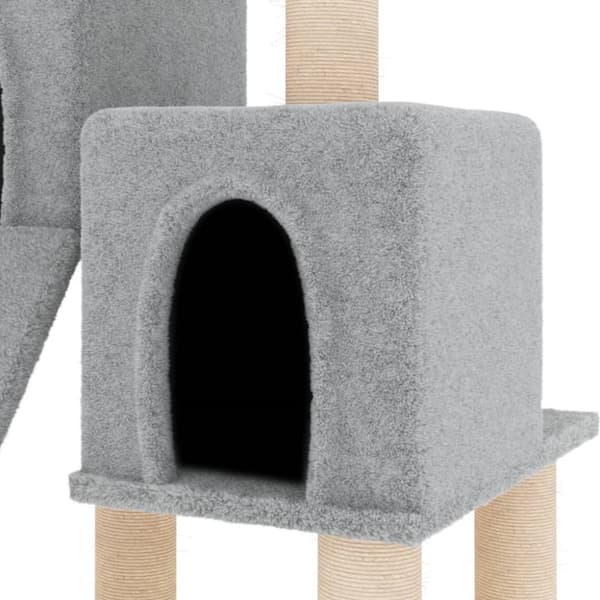 Kissan kiipeilypuu sisal- raapimispylväillä vaaleanharm. 82 cm - Kissan Raapimispuu - Kissan Raapimispuut - Home & Living
