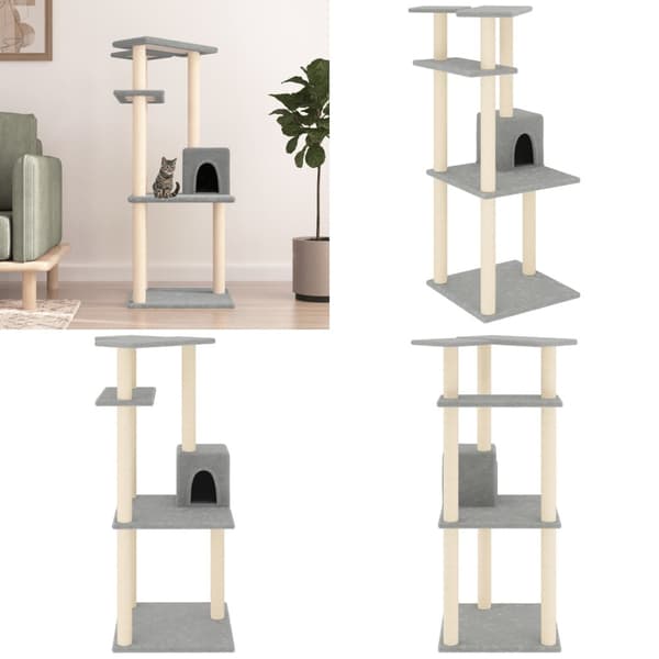 Klösträd med sisalpelare ljusgrå 123 cm - Klösträd - Klöspelare - Home & Living