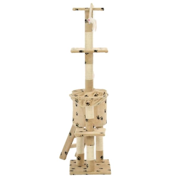 kradsetræ til katte med sisal-kradsestolper 138 cm beige poteprint
