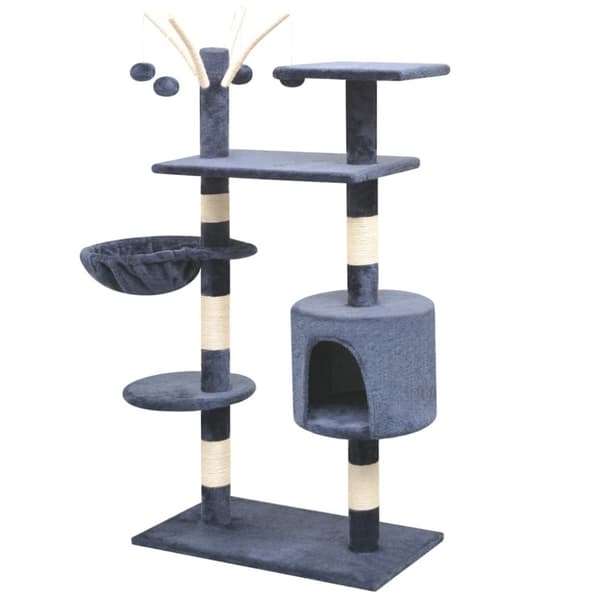 kradsetræ med sisal til katte 125 cm mørkeblå
