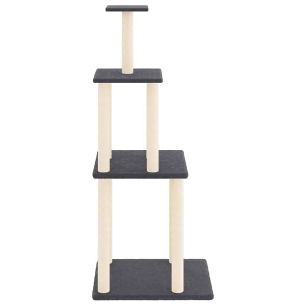 vidaXL Kattetre med klorestolper i sisal mørkegrå 149 cm